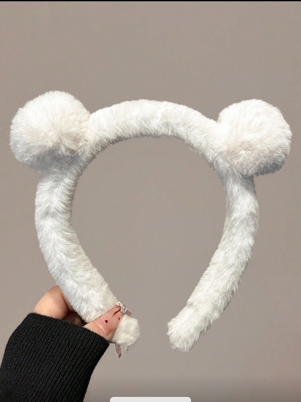 Plush White Bear Ear Headband for Kids